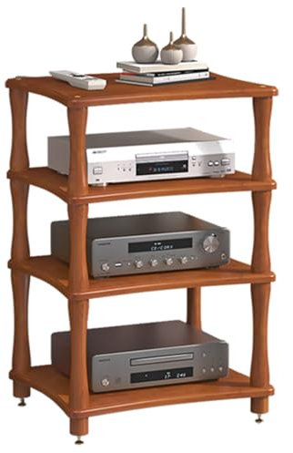 mobile stereo hi fi rack hifi Scaffalatura Per Apparecchiature Stereo, Scaffale Audio In Legno A 4 Ripiani/supporto Per Console Per Videogiochi - 440 Libbre, Mobiletto Portaoggetti Per Soggiorno, Uffi