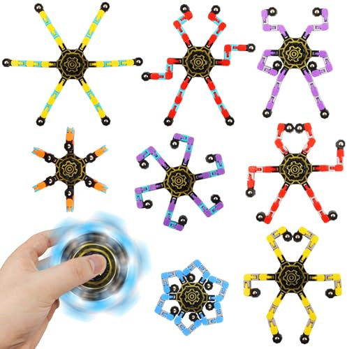 Darryy 8 Stück Fidget Spinner, Spinner-Set, Zappelspielzeug, Fingerspinner, Mini-Roboter, Sensorisches Spielzeug, Anti-Stress-Spielzeug, zum Feiern von Feiertagen, Partys