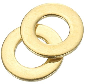 sourcing map Lot de 240 rondelles plates M2,5 en laiton - 5 mm de diamètre extérieur et 0,4 mm d'épaisseur - Pour vis, boulons, écrous