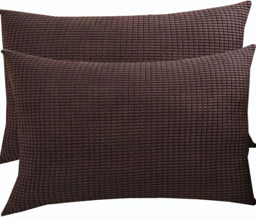 ZZDZW Kissenbezüge 50x70 Kissenbezug, Stretch Sofa Kissenhülle 80x80 Für Dekokissen, Dekorative Zierkissen -hüllen, Zierkissenbezüge Kissen Bezug Vielseitig Einsetzbar(Coffee,50cmx70cm Set of 2)