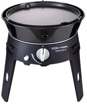 CADAC – Safari Chef 30 LP Deluxe – bärbara grillar – grön grill keramisk beläggning – inkl. bärväska – campingplats – 50 mbar – BBQ-måste-ha