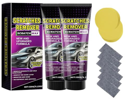 Nano Tuch Auto Kratzer Entferner, Autolack Reparatur Polieren Paste, 2025 Auto Kratzer Reparatur Paste Polierwachs mit Nano Tuch und Schwammball, Kratzerentfernungs (2 Pack)