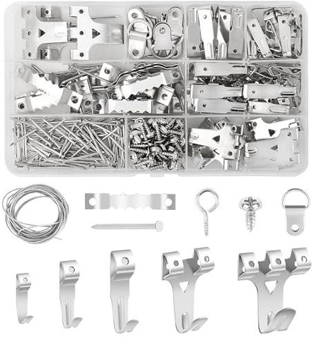 282 Stück Bildaufhänger Bilderhaken Bild Aufhänger für Bilder Haken Wand für Bilderrahmen Zackenaufhänger mit Schrauben Für Foto Bilderrahmenfür Haus Büro Wand Befestigung Malerei