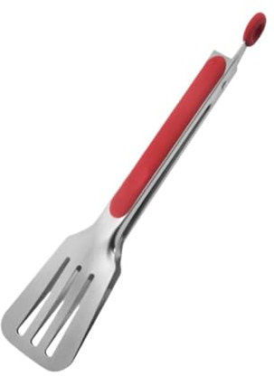 SAGELSHN Pinzas Cocina Barbacoa Pinzas For Parrilla con Mango De Silicona De Acero Inoxidable, Pinzas For Carne For Cocinar Carne A La Parrilla Pinzas para Asar(Rot,26cm)
