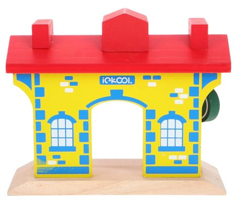 Supvox Holzeisenbahnschienen Puzzle-Spielzeug Mit Eisenbahnschienen-bausteinen Holzeisenbahntunnel Und Gleisverbinder Für Tischeisenbahn-Set Für Junge Mädchen Und Jungen Und Mädchen