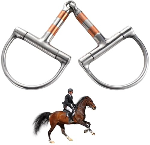 Edelstahl D-Ring Trense Gebiss mit Kupferrolle Flexibles Mittelgelenk für bessere Kontrolle Ideal für Pferdetraining und Westernreiten