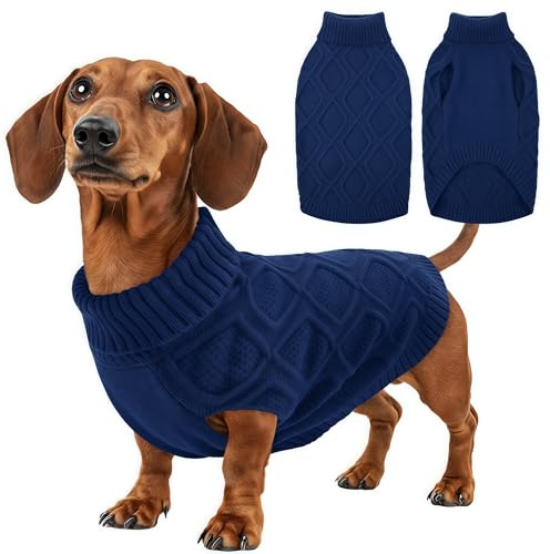 KONVINIT Hundepullover Rollkragen Pullover für Hunde Weicher Winter Sweater