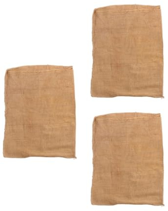 GLEAVI 3pcs Burlap Bags Drawstrings Storage Pouches for Planting Gardening Parts Hardware Storage