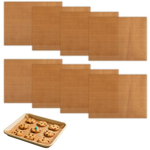 8Pcs Oven Tray Liners, Non-Stick and Heavy-Duty Oven Liners, Teflon Oven Liners, Non Stick BBQ Mats for Baking