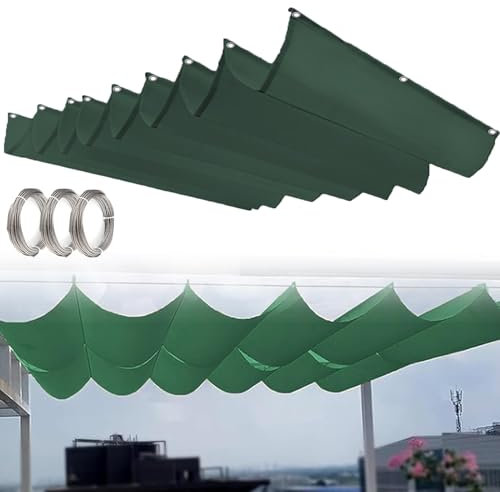 ZXHKZDX Retrattili Onda Vele Ombreggianti Personalizzazione, Scorrevoli Tenda Sole Pergola Tessuto Ombreggiante, Telo Ricambio Esterni con Corda Metallica per Terrazza Veranda Gazebo