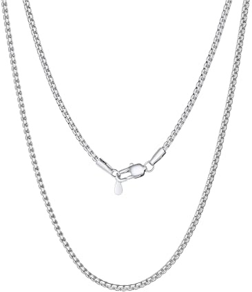 PROSTEEL Herren Halskette hochwertig Edelstahl Platte Venezianierkette Erbskette 2MM/4MM/6MM/8MM breit Kette mit Karabinerverschluss für Männer Jungen, Länge 46-76CM wählbar