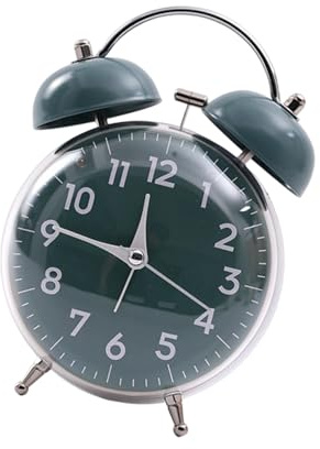 UNTERING Sveglia con due campane extra forti con luce notturna, movimento silenzioso, stile vintage, decorazione per la casa, orologio analogico silenzioso con luce notturna