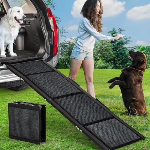 Hunderampe Klappbar Hundetreppe Hunde- & Katzentreppe Rampe Einstiegshilfe Für Kofferraum Haustiertreppe Für Große & Kleine Tiere