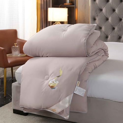 MTHGH Trapunta Matrimoniale, Piumino Invernale Imbottito in Seta di Gelso, Coperta Invernale Matrimoniale, Piumone Invernale Spesso, Piumino Trapuntato Reversibile.(*5,150x200cm/3kg)