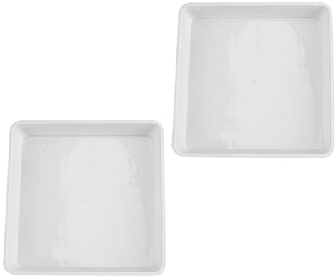 YARNOW Vassoi di Raccolta Acqua Quadrati 40X40 CM in Plastica, 2 Sottovasi per Piante da Interno ed Esterno, Vassoio Drenante per Vasi Quadrati Medi