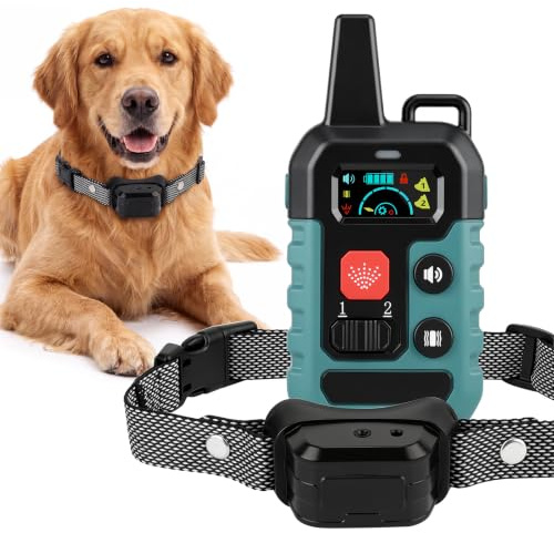 Dog Training Collar Citronella Anti Barking Humane with Remote | 4 Modes (Vibration/Sound/Spray/Reinforcement Spray) 6 Levels, 1000ft Remote Range, IPX6 & Rechargeable, fits neck 25-60cm