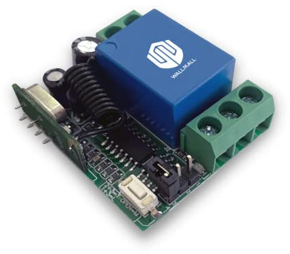 WALLMALL® - KIT APRIPORTA RICEVENTE INTERRUTTORE WIRELESS RF 433 MHZ PER ELETTROSERRATURA SERRATURA ELETTRICA 12-30V AC DC CANCELLO PORTONCINO GARAGE CON TELECOMANDO - NON NECESSITA DI ALIMENTAZIONE