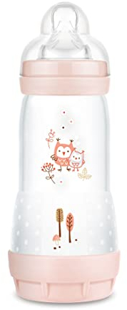 MAM Biberon Easy Start Anticolica, con Tettarella in Silicone SkinSoftTM, 4+ Mesi, 320 ml, Rosa
