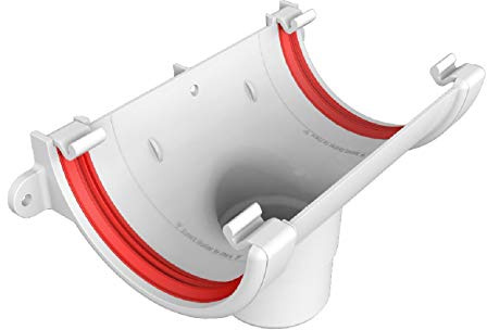 White Round Gutter Running Outlet, Freeflow 112mm Rain Water Systems