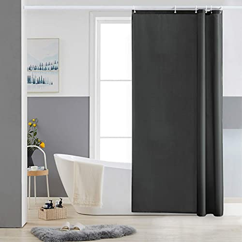 Furlinic Tende Doccia Anti-Muffa Tessuto in Poliestere, Grigio Scuro Tende Doccia Angolare Impermeabile &Lavabile,Tenda Vasca da Bagno con 6 Ganci Tenda doccia 80x180cm.