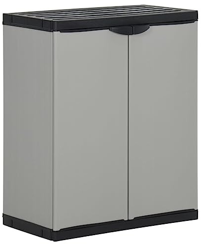 vidaXL Mülltonnenbox Grau und Schwarz 68x40x85 cm PP