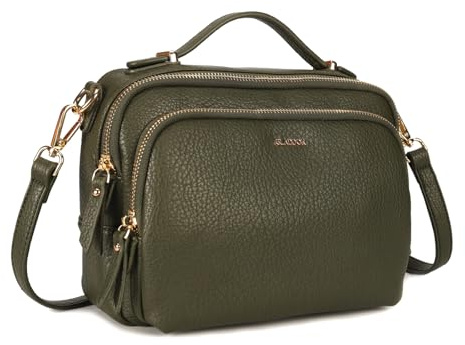 Gladdon Piccola Borsa a Tracolla Donna, Crossbody Bag con 3 Scomparti Capienti, Borsa Mano PU Pelle Sintetica, Borsetta Moda Borse Spalla con Tracolla Regolabile e Rimovibile…Verde