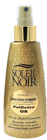 Soleil Noir Trockenöl-Spray, Vitamin-Glitzer, Gold, 150 ml