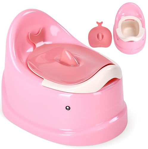 Happy Po Töpfchen für Kinder – Kindertopf aus Kunststoff für einfaches Töpfchentraining - Bequemes und sicheres Design für Jungen und Mädchen - BPA-frei, faltbar und leicht zu reinigen - Rosa
