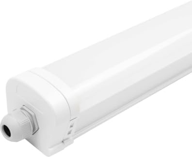 Ledvion pantalla estanca 120cm 36W 130lm/W 6500K IP65 | Conectable para garaje taller sotano e interiores secos con montaje sencillo