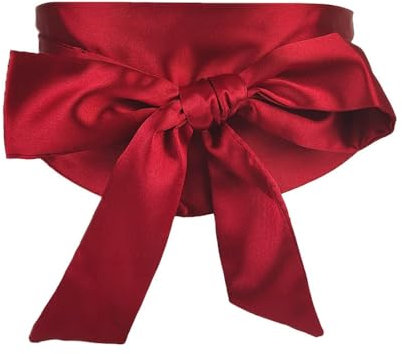 Wambere 1 Stück 5.5cm Breiter Damen Schärpe Brautgürtel Hochzeit Party Besondere Anlässe Brautjungfer Kleid Gürtel Elastischen Taillengürtel für Brautjungfer Schleifenband Taillengürtel,Rot