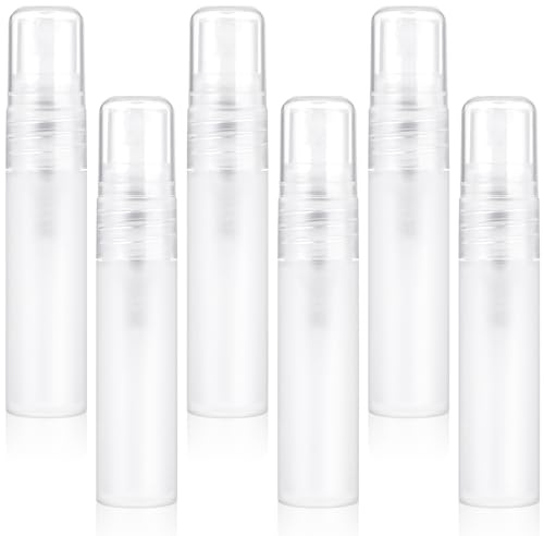 Molain 6 Stück Mini Sprühflasche, 5ml Transparenter Mini Parfüm Nachfüllbar Mini Sprühflaschen Durchsichtig Tragbare Kunststoff-Parfümflasche Parfümzerstäuber Leere für Reisen im Freien Büro