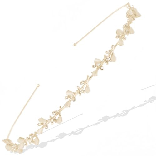 PEVRUAY Brautstirnband, Hochzeit Haarband Kunstperle Strass Haarkrone Kristallperle Braut Tiara Haarbänder Elegante Accessoires