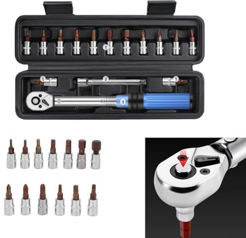 RemixAst Set di chiavi dinamometriche per bici, 1/4, per mountain bike, bici da strada, per chiavi a bussola TORX, barra di estensione