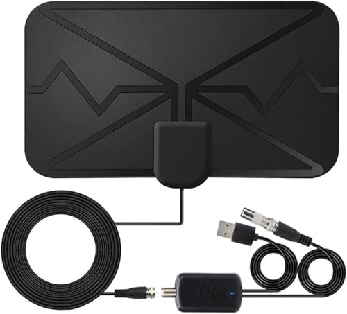 Antenna TV Interna Portatile, Digitale Amplificatore di Segnale Support 4K 1080P VHF UHF Canali Gratuiti Per Home Smart Televisione/Radio,Canali TV Locali