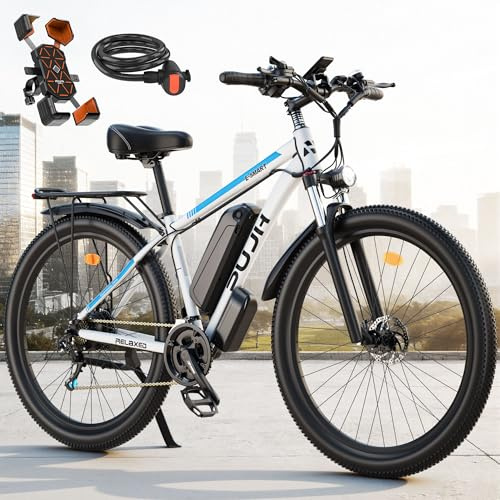 2000w Electric Bike for Adults PU1,Max 45MPH Speed Up to 80 Miles ,29 Tire with48V 17.5Ah Removable Battery,Fast CityCommuter Electric Bicycles for Mountain RoadSand for Men (White 48V 80miles range)