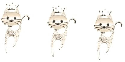 COLLBATH 3 Pièces pince à linge épinglette animal mode broche en artificielle de le tissu unique broche légère revers émail chats épingle à nourrice Silver