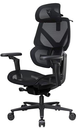 ThunderX3 Flex Pro - Silla de oficina ergonómica para adultos, silla de juegos, silla de escritorio de respaldo alto, inclinación sincrónica, inclinación hacia adelante, 19D totalmente autoajustable,