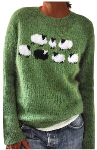 FASLOLSDP Pull en laine pour femme - Grandes tailles - Décontracté - Manches longues - Pull d'hiver chaud - Hiver - Automne - Tricoté - Cachemire - Hauts - Pull en tricot épais, L