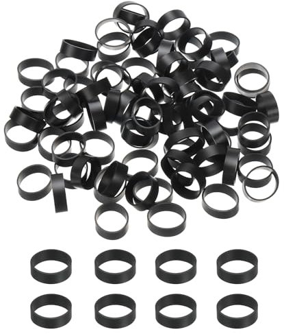 PATIKIL Silicone Rubber Bands Cable Ties 0.7, 80 Pcs Flat Rubber Elastic Band for Office Supplies Home Cord Wrapping, Black