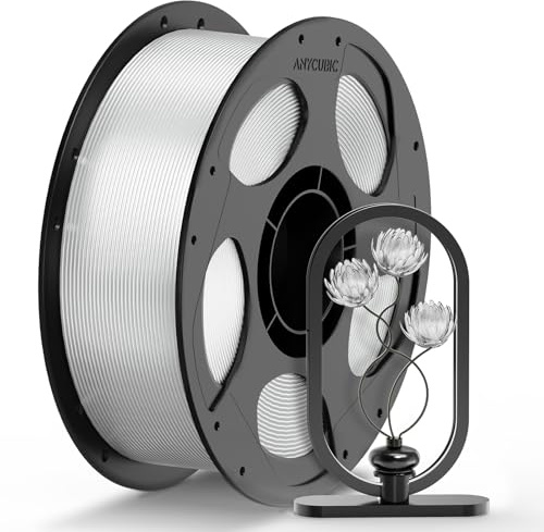 ANYCUBIC PETG Filament 1,75mm, Robustes und Langlebiges 3D Drucker Filament, Maßgenauigkeit +/- 0,02 mm, Passt für die meisten FDM Drucker, 1KG PETG Transparent