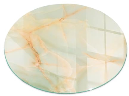 Funkenschutzplatte für Kamin ⌀70 cm Hitzeschutz Elegantes Design Glasboden Rund Schutzplatte Stilvollem Motiv Hartglas Dekorative Glasbodenplatte - Abstraktes Marmormuster