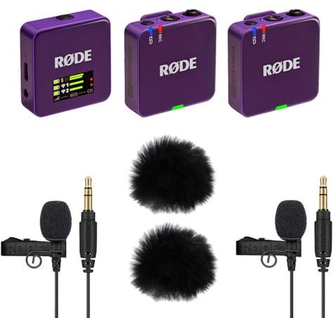 Rode Wireless GO Gen 3 - Sistema wireless a 2 canali, con 2 microfono Lavalier GO e 2 paravento Keepdrum