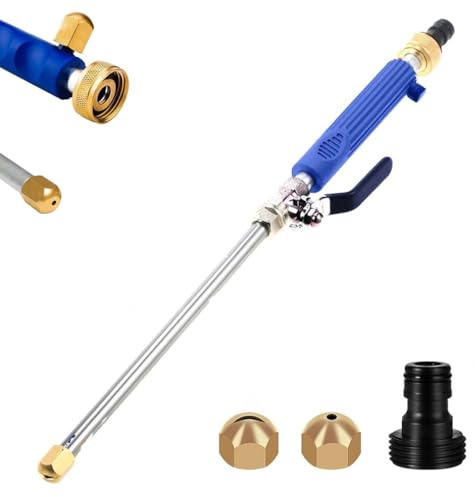 Jetflux Pressure Washer, Upgraded Jet Nozzle Power Washer for Garden Hose, 2-in-1 High Pressure Wand with 2 Different Nozzles and Quick Connector, Power Washer Hose Attachment (Blue)