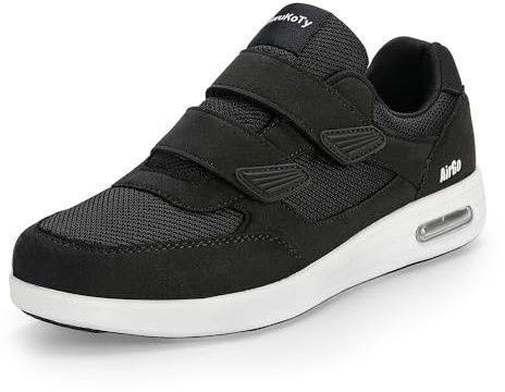 KWUKOTY Diabetic Orthopedic Walking Shoes Wide Toe Adjustable Men Women | 3-Layer Adjustable Insole, Custom Fit as Feet Change, Hook & Loop Easy On-Off, Air Cushion Non-Slip, for Sensitive Feet