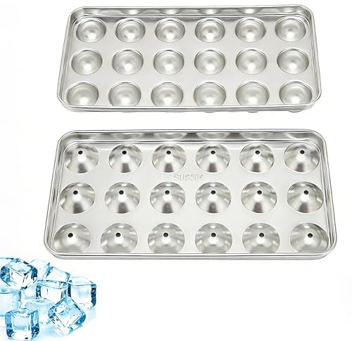 Eis Würfel Tray, Edelstahl Eis Form wiederverwendbare Metall Gefrierschrank Form 18 Slot Heavy Duty Whisky Steine für Whisky, Wodka, Liköre, Wein, Getränke Saft oder Soda