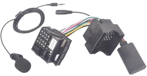 ARRPO Cavo Adattatore Stereo for Audi, for A4 B7 (2005-2008) TT A8 R8 A3 con Cablaggio Radio Quadlock, Microfono, Adattatore Vivavoce Bluetooth 5.0 AUX