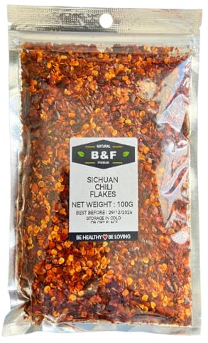 Sichuan Flakes 100 g - Flocons de Piment du Sichuan - Épice Asiatique Naturelle - Saveur Florale et Citronnée - Idéal pour Cuisine Chinoise