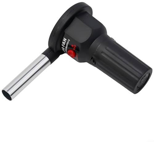 Portable Electric BBQ Fan Air Blower for Outdoor Camping, Picnics and Barbecue Use, 143x70x130mm, Powered by D-Type Battery, PP + Aluminum Alloy Construction