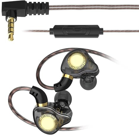 KAHDGSS Écouteurs De Sport À Diaphragme Pet De 11 Mm Casques Filaires Haute Résolution De 3 5 Mm avec Son Surround 360 pour La Course À Pied Et La Salle De Sport