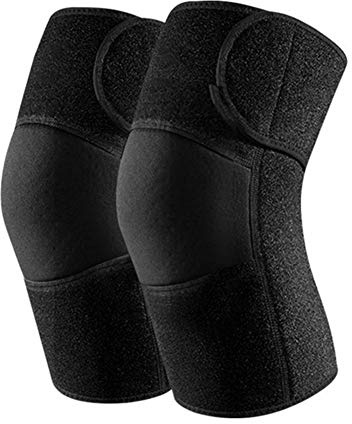 1 Pair Self-Heating Knee Pads, Tourmaline Brace, for Running, Work Out, Arthritis, Joint Pain Relief,Red(Black)